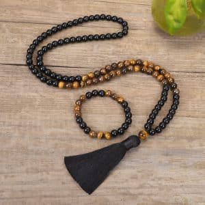 Vintage Versatile Tiger Eye Stone Tassel Sweater Chain