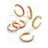 European And American Metal Shiny Full Drilling Ear Clip Personalized Fashion Exaggerated Geometric Multicolor Colored Diamond Set Non Ear Hole Earrings For Women