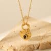 French Style Vintage Court Style Titanium Steel Heart Pendant Necklace For Women
