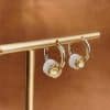 Women's Niche Design Rhinestone Shell Circle Earrings