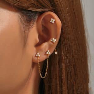 925 Sterling Silver Butterfly Star Devil's Eye Set With Diamond Earrings