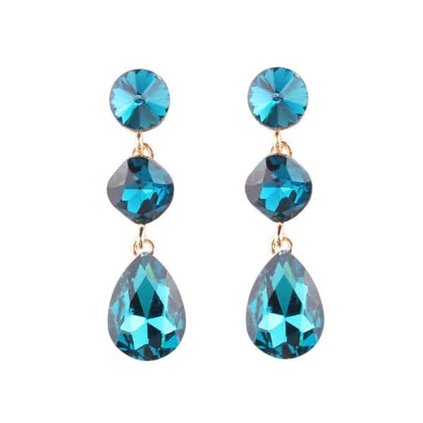 Women's Drop Shape Glass Gemstone Earrings
