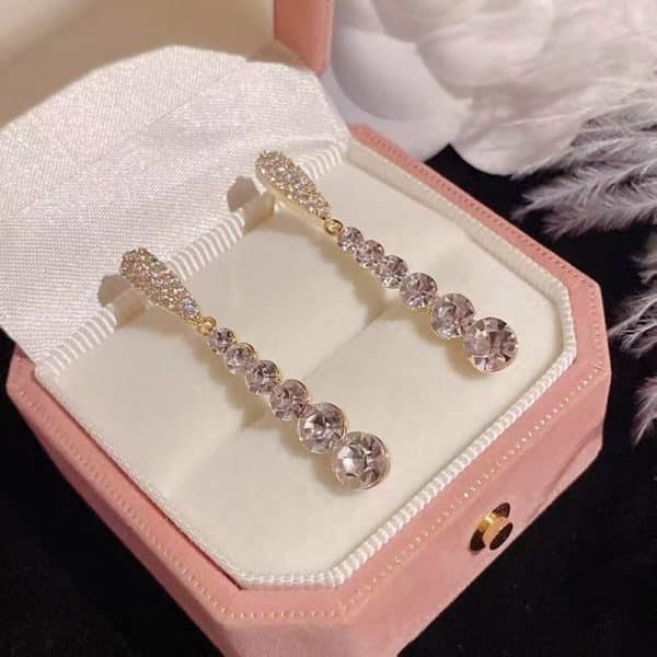 Women's Full Diamond Water Drop Earrings
