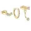 Temperament Matching Zircon Three-piece Set 925 Silver Earrings