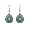Drop-shaped alloy earrings with gemstones