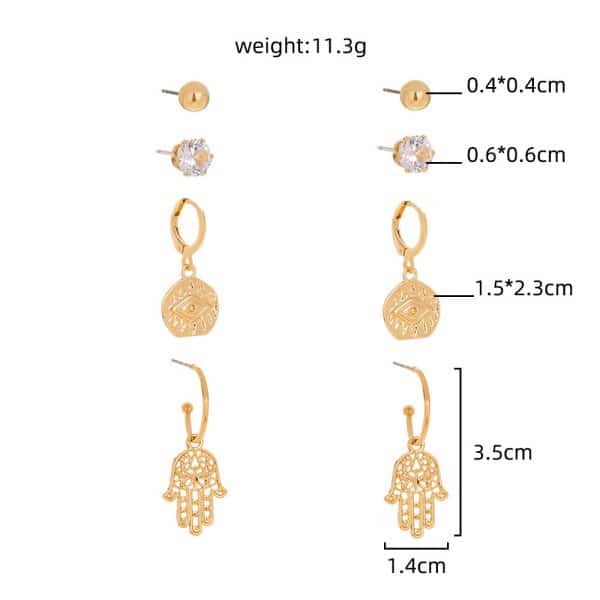 Fashion Women's All-match Butterfly Alloy Stud Earring Set