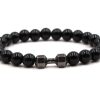 8mm Black Matte Volcanic Stone
