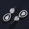 Copper Inlaid Zircon Drop Earrings Women's