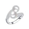 Women's Simple Double Open-end Pearl Ring