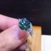 3 Karat Eight Hearts And Eight Arrows Plated PT950 Artificial Real Blue And Green Moissanite Open Ring