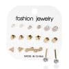 Set Of 9 Pairs Of Earrings With Zircon
