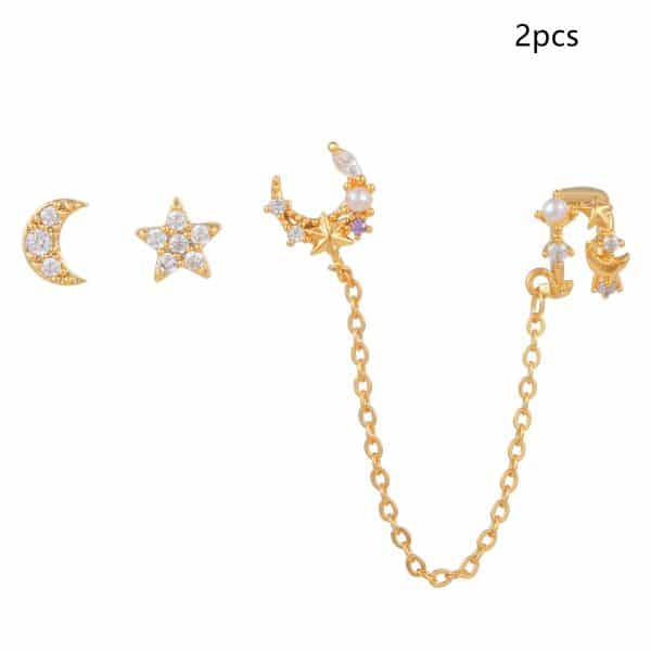 Earrings Set 925 Silver Needle Fashion