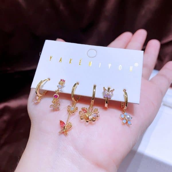 Women's Fashion Exquisite Flower Earring Set