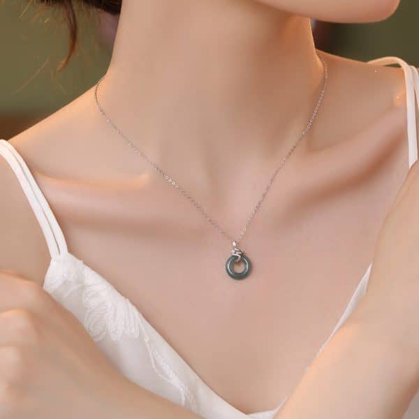 Women Peace Buckle Gold And Silver Necklace