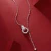 Silver Necklace Moissanite Interlocking Pendant For Women