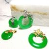 Emerald Inlaid Emerald Quartz Rock Jade Necklace