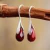 Natural Stone Drop Earrings Red Jasper Classic Earrings Elegant Lovely Jewelry Drop Gift