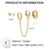 Tassel Chain Horse Eye Earrings 3-piece Set Combination