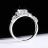 Moissanite Ring Women's Sterling Silver Platinum Niche