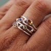Diamond Studded Hollow Ring Bohemian Ethnic