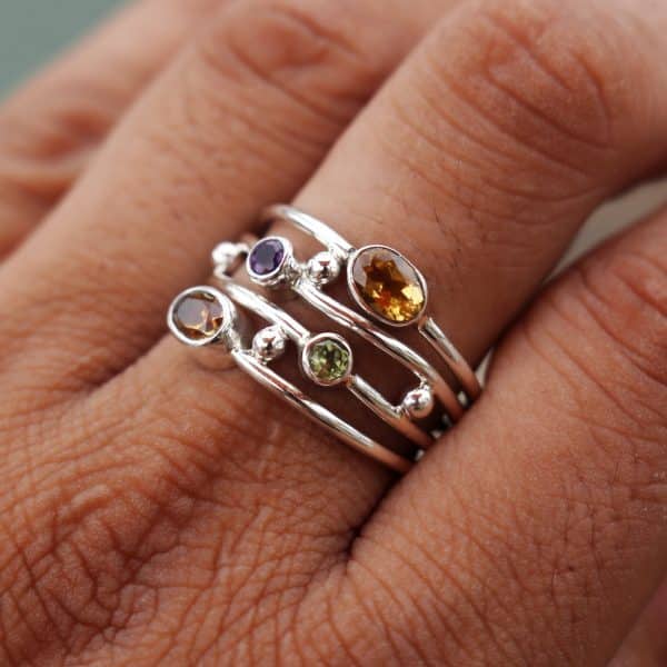 Diamond Studded Hollow Ring Bohemian Ethnic