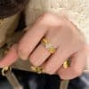 Antique Style Vintage Twist Weave Water Drop Zircon Ring
