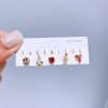 Zircon Earrings 5-piece Set