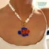 Colored Glaze Beaded Stainless Steel Dopamine Color Indie Necklace