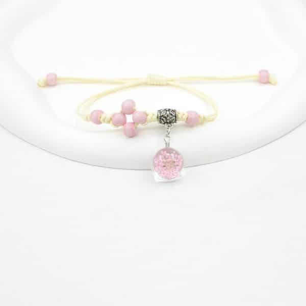 Glass Dried Flower Bracelet Real Flower Lace Flower