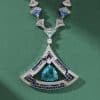 Women's Triangle Micro-set Zircon Necklace Earring Set
