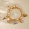 Copper Plating 18K Real Gold Color Retaining Bracelet Retro High Sense Handmade Pendant Bracelet
