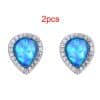 Drop Shape Blue Opal Opal Stud Earrings Cute Girl Drop-shaped Earrings
