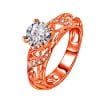 Zircon Ring Colorful Gold Four Claw Diamond