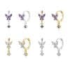 S925 Silver Needle Set Zircon Butterfly Earrings