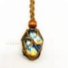 Natural Elongated Stone Original Stone Net Necklace Pendant