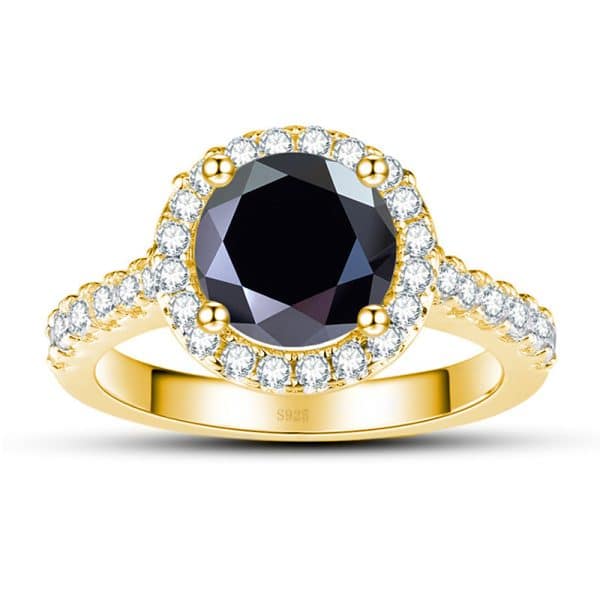 1 Karat 65mm Color Moissanite Ring Gold Ring Shank S925 Sterling Silver Moissanite