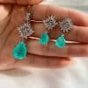 Classic Princess Pendant Stud Earrings Jewelry Set