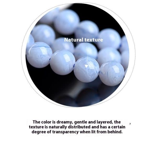 Crystal Natural Blue Pattern Agate Ball Blue Striped Agate Scattered Beads Bracelet