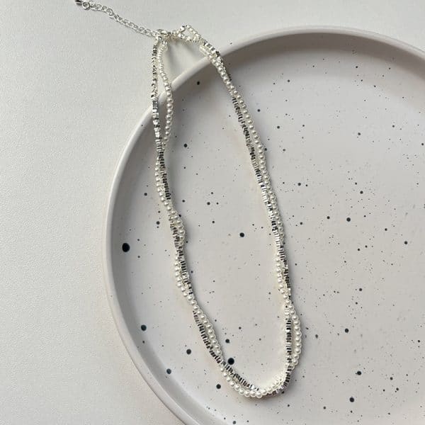 Double-layer Winding Small Pieces Of Silver Pearl Necklace For Women