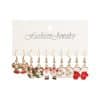 Christmas Earrings 5 Pair Set Holiday