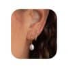 Brass Plating Pearl Fashion Earrings Three-piece Set
