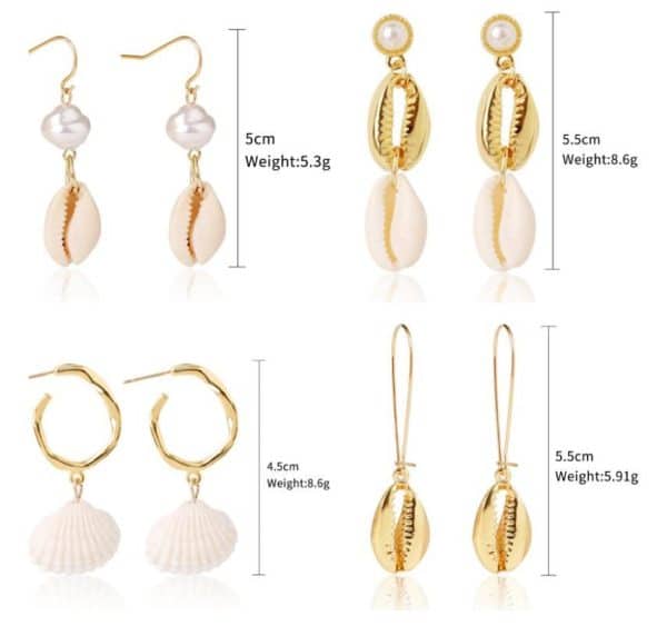 Natural Shell Long Conch Set