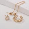 Irregular Chain Set Of Ins-style Love Ear Bone Clip Diamond Love Earrings Love Female Earrings