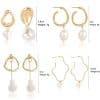 Ladies European And American Pearl Earrings Set Of 4