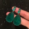 Green Water Drop Earrings Are Extravagant And Exaggerated