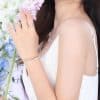 New White Copper Wisteria Flower Bracelet For Women
