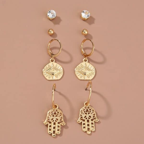 Fashion Women's All-match Butterfly Alloy Stud Earring Set