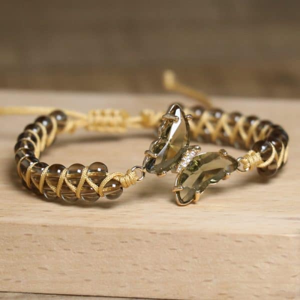 Vintage Winding Tea Crystal Round Beads A String Of Beads Bracelet