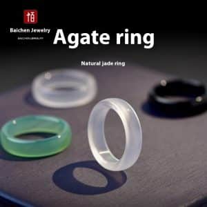 Agate Ring Natural Brazil Handheld Flexible Ring Jade