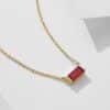 925 Sterling Silver Twelve Birthstone Square Clavicle Chain Women's Simple